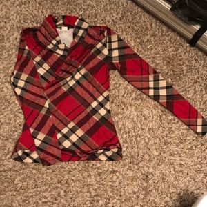 Red black tan long sleeve top from Venus
